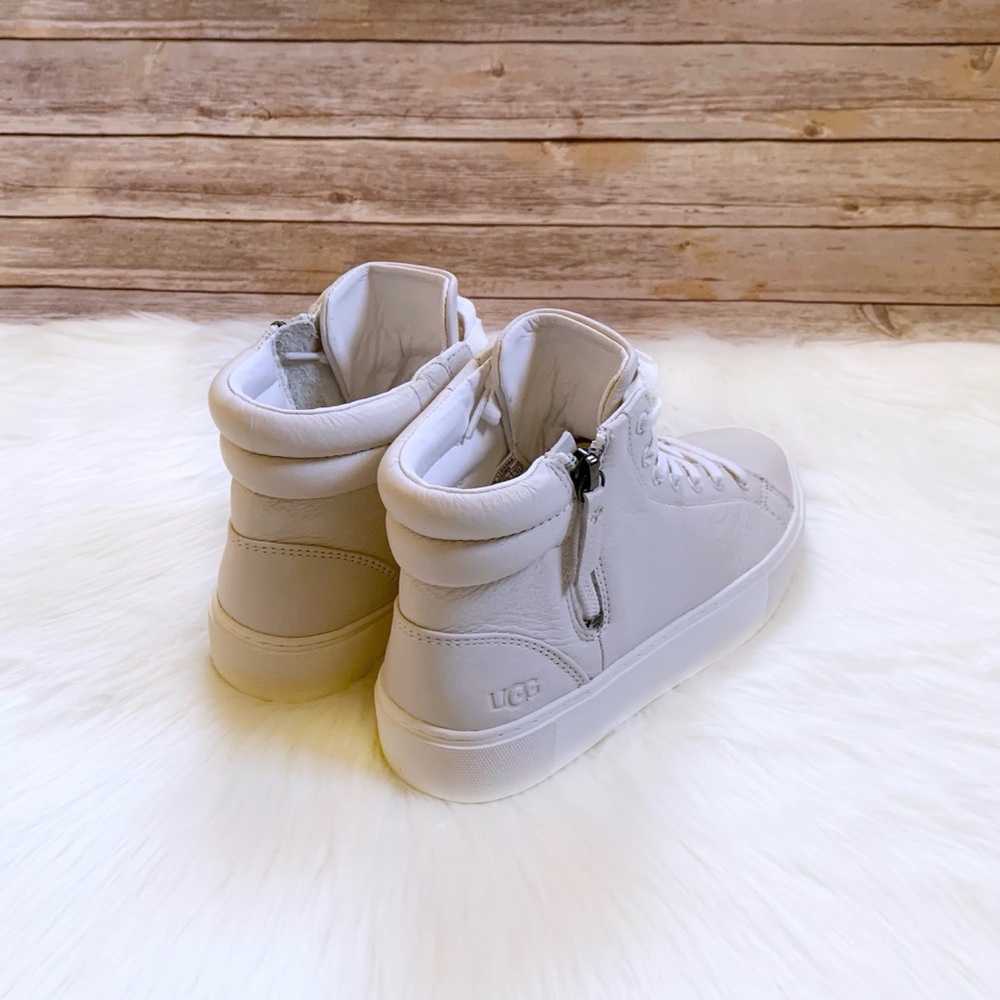 UGG Women’s Olli White Leather Sneakers - Picture 3 of 9